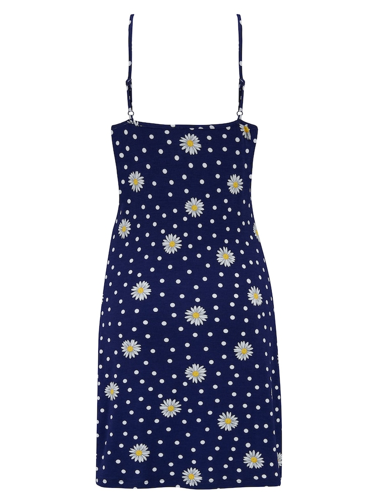 Pour Moi Navy Blue Daisy Strappy Jersey Beach Dress - Image 4 of 4