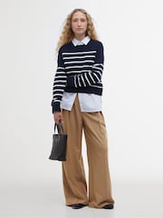 Barbour® Navy Breton Stripe Emery Knitted Jumper - Image 3 of 6