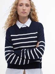 Barbour® Navy Breton Stripe Emery Knitted Jumper - Image 4 of 6