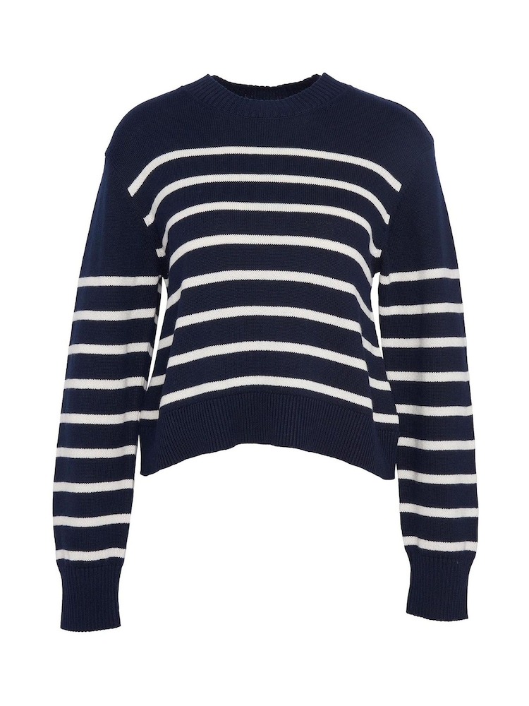 Barbour® Navy Breton Stripe Emery Knitted Jumper - Image 6 of 6 Barbour® Navy Breton Stripe Emery Knitted Jumper - Image 6 of 6