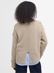 Barbour® Beige Cassandra Crew Neck Knitted Jumper - Image 2 of 6