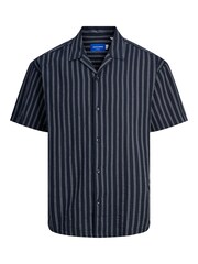 JACK & JONES JUNIOR Blue Stripe Short Sleeve Revere Collar Shirt - Image 6 of 7