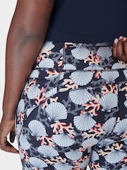 Blue Coral Print Power 6" Biker Shorts - Image 3 of 8