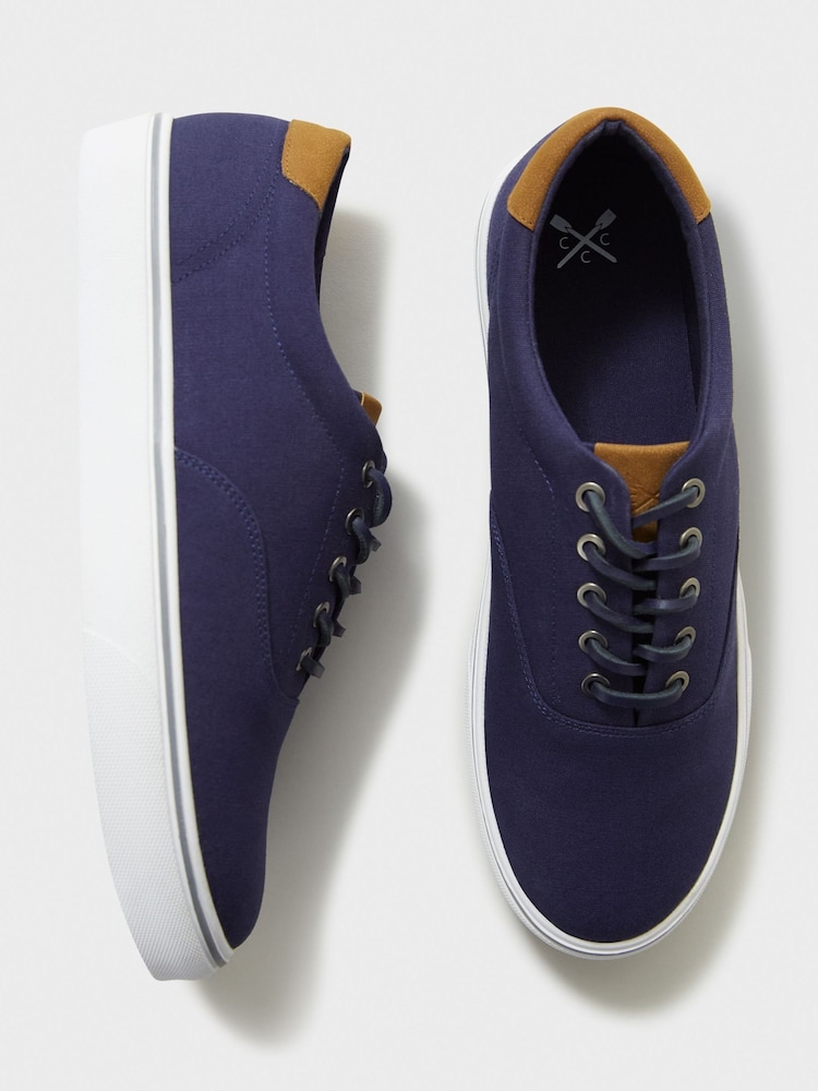 Crew Clothing Blue Oxford Canvas Trainers - Image 5 of 5