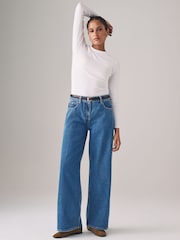 The Set Black/Mid Blue 2 Pack Denim Wide Leg 100% Cotton Jeans - Image 1 of 8