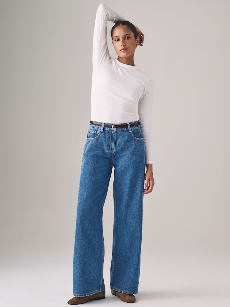 The Set Black/Mid Blue 2 Pack Denim Wide Leg 100% Cotton Jeans - Image 1 of 8