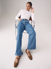 The Set Black/Mid Blue 2 Pack Denim Wide Leg 100% Cotton Jeans - Image 3 of 8