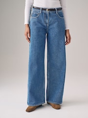 The Set Black/Mid Blue 2 Pack Denim Wide Leg 100% Cotton Jeans - Image 4 of 8