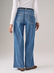 The Set Black/Mid Blue 2 Pack Denim Wide Leg 100% Cotton Jeans - Image 5 of 8