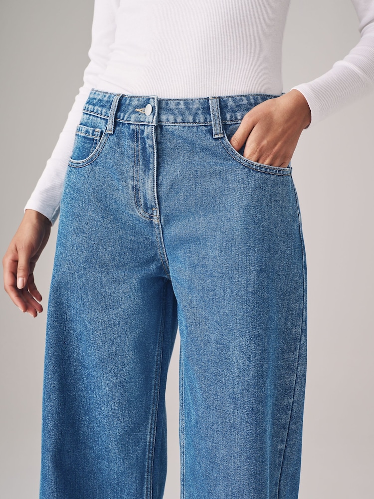 The Set Black/Mid Blue 2 Pack Denim Wide Leg 100% Cotton Jeans - Image 6 of 8
