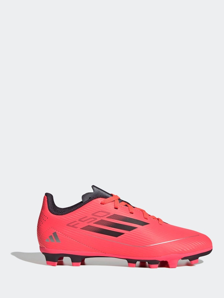 adidas Bright Red F50 Kids Club Flexible Ground Football Boots - Image 1 of 9