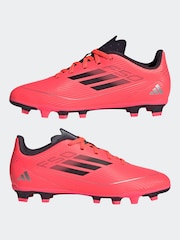 adidas Bright Red F50 Kids Club Flexible Ground Football Boots - Image 5 of 9