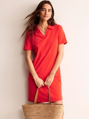 Boden Red Ingrid Polo 100% Cotton Dress - Image 4 of 5