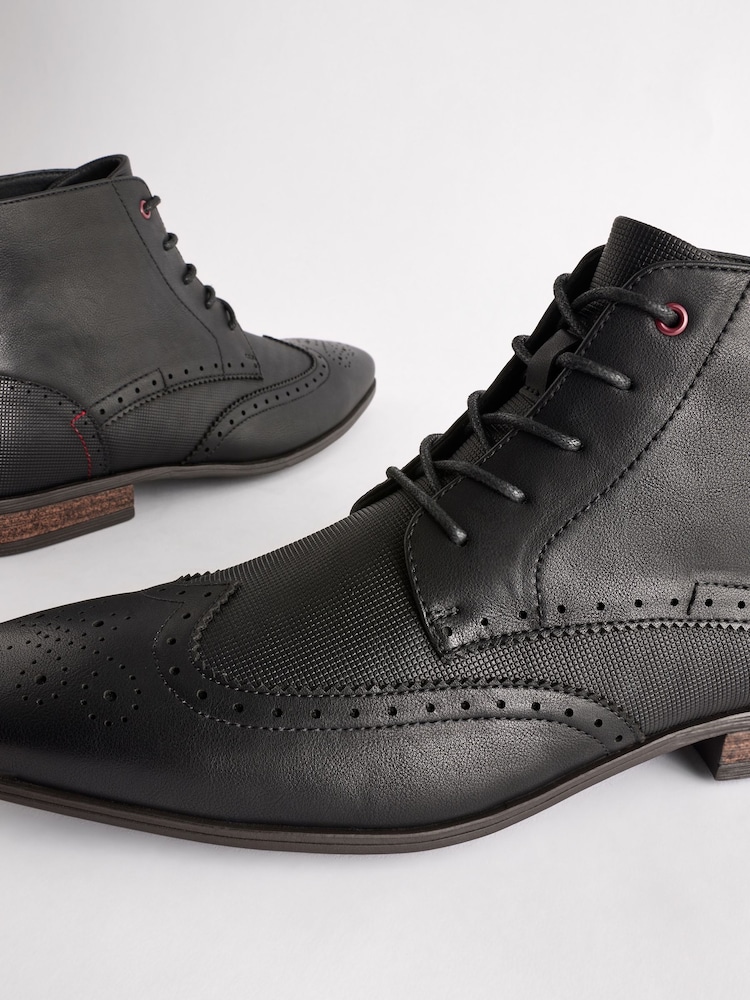Black Brogue Chukka Boots - Image 7 of 7