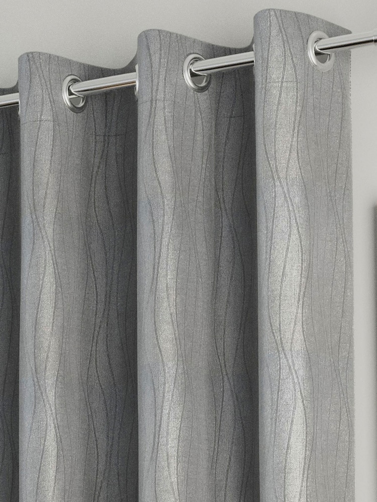 Enhanced Living Silver Thermal Room Darkening Goodwood Readymade Curtains - Image 2 of 3
