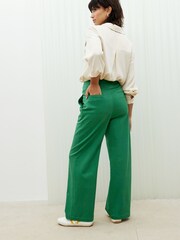 Oliver Bonas Green Basque Wide Leg Trousers - Image 2 of 8