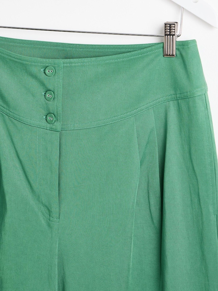 Oliver Bonas Green Basque Wide Leg Trousers - Image 7 of 8