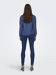 ONLY Blue Tencel Denim Western Shirt - Image 2 of 5