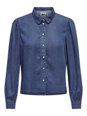 ONLY Blue Tencel Denim Western Shirt - Image 4 of 5