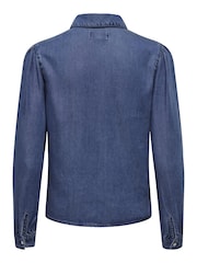 ONLY Blue Tencel Denim Western Shirt - Image 5 of 5
