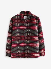 Red Borg Lined Pattern Shacket - Image 7 of 11