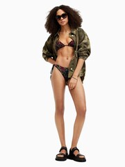 AllSaints Black Embroidered Jamilia Bikini Top - Image 1 of 5