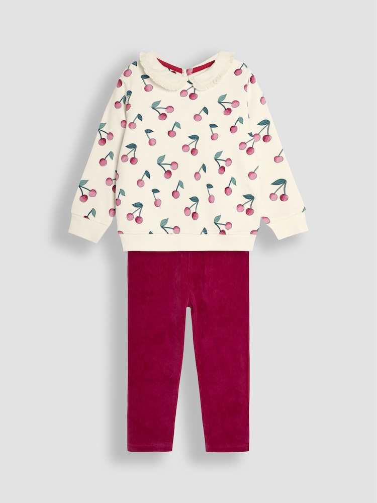 JoJo Maman Bébé Print Sweatshirt & Cord Jeggings Set - Изображение 1 из 5