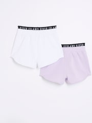Lila - River Island – Lauf-Shorts für Damen aus 100 % Baumwolle im 2er-Pack - Bild 1 von 3
