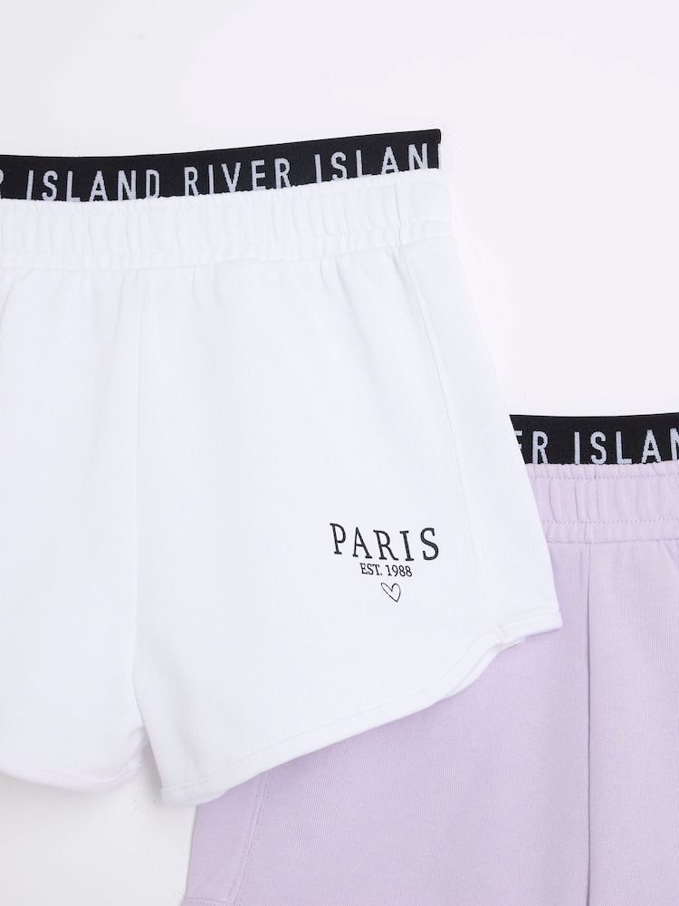 Lila - River Island – Lauf-Shorts für Damen aus 100 % Baumwolle im 2er-Pack - Bild 3 von 3
