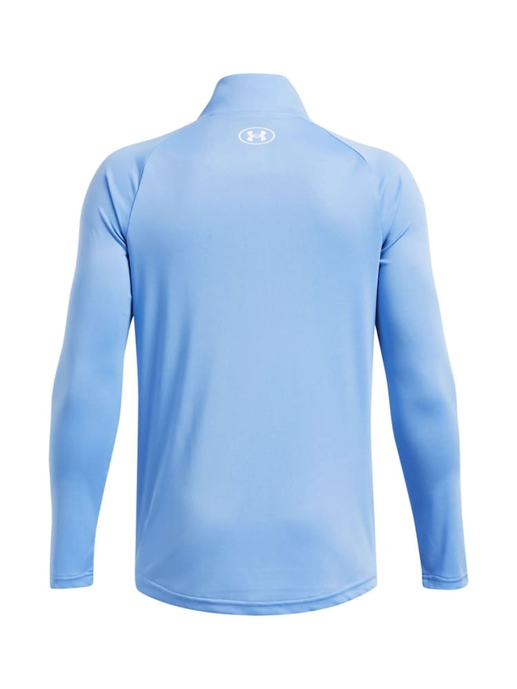 Under Armour Blue Chrome Youth Tech 2.0 1/2 Zip 100% Cotton Sweatshirt - Image 2 of 3