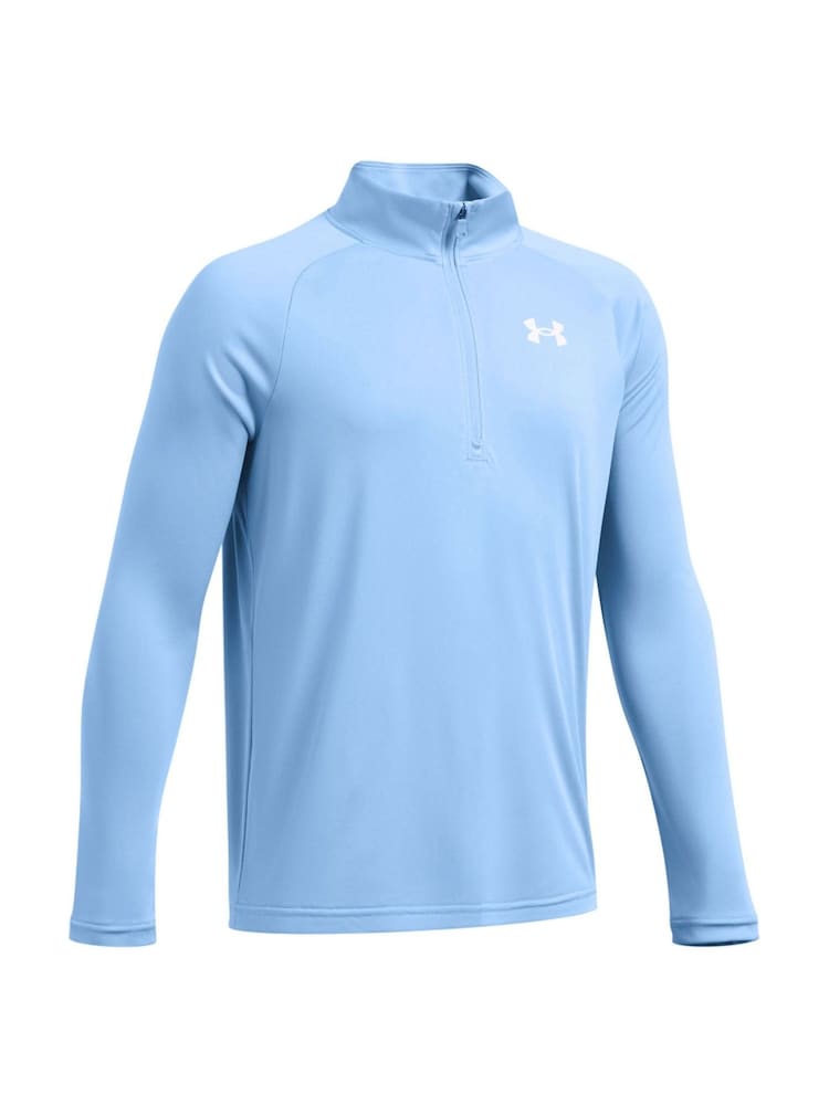 Under Armour Blue Chrome Youth Tech 2.0 1/2 Zip 100% Cotton Sweatshirt - Image 3 of 3