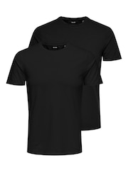 Schwarz - Only & Sons Slim Fit T-Shirts 2 Pack - Bild 6 von 7