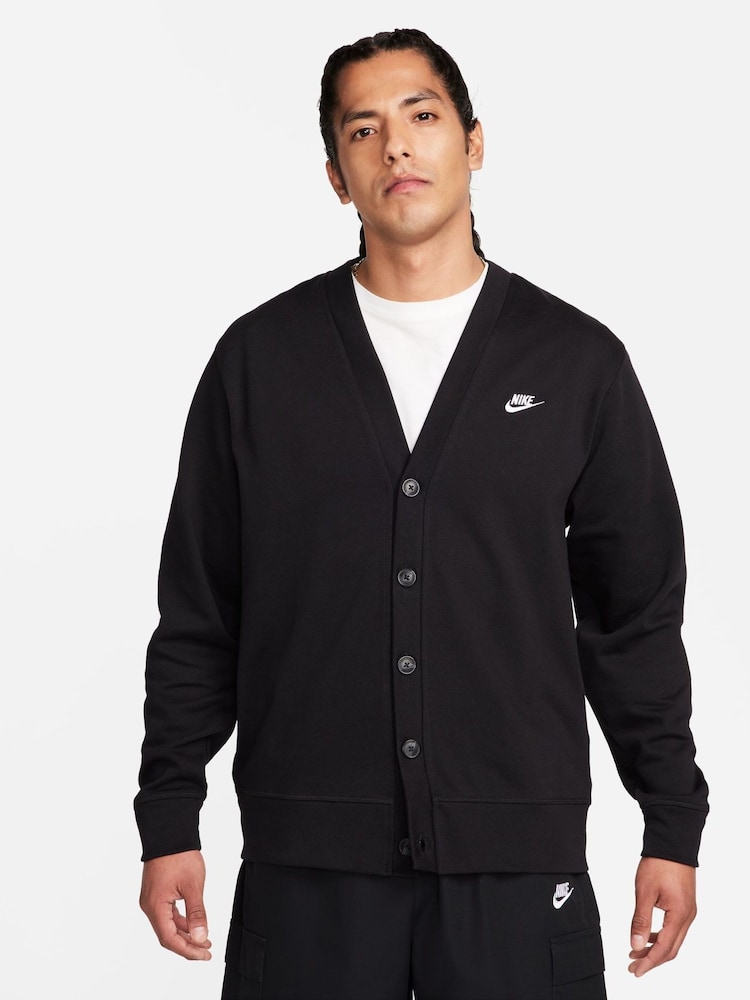 Nike Black Club Knit Fairway Cardigan - Image 1 of 5