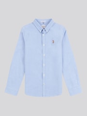 U.S. Polo Assn. Blue Boys Peached 100% Cotton Oxford Shirt - Image 1 of 3