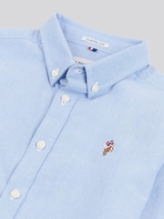 U.S. Polo Assn. Blue Boys Peached 100% Cotton Oxford Shirt - Image 3 of 3