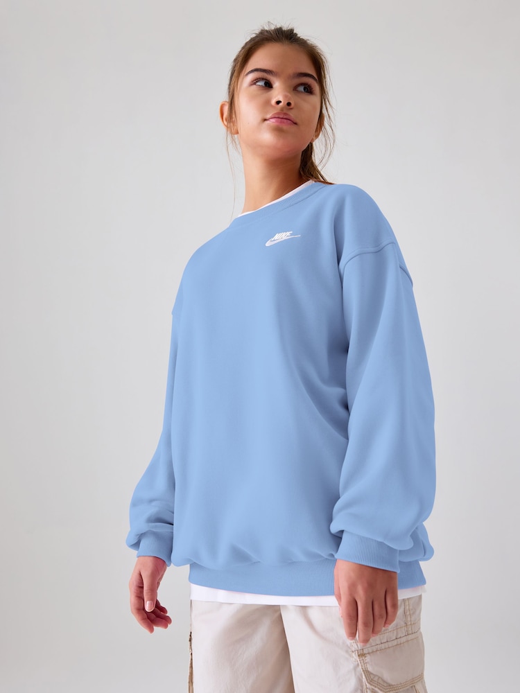 Nike Blue Pulse Oversized Club Fleece Sweatshirt - Image 2 of 9