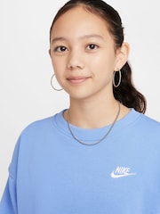 Nike Blue Pulse Oversized Club Fleece Sweatshirt - Image 8 of 9
