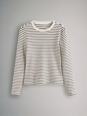 The Set Black/Berry Red/Chocolate Brown/Mauve Pink/Stripe 5 Pack Ribbed Long Sleeve T-Shirts - Image 10 of 13