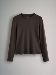 The Set Black/Berry Red/Chocolate Brown/Mauve Pink/Stripe 5 Pack Ribbed Long Sleeve T-Shirts - Image 8 of 13