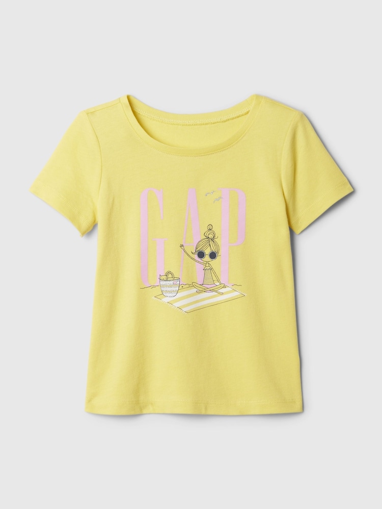 Gap Yellow Cotton Logo Graphic Short Sleeve Baby T-Shirt (Newborn-5yrs) - Image 1 of 1 Gap Yellow Cotton Logo Graphic Short Sleeve Baby T-Shirt (Newborn-5yrs) - Image 1 of 1