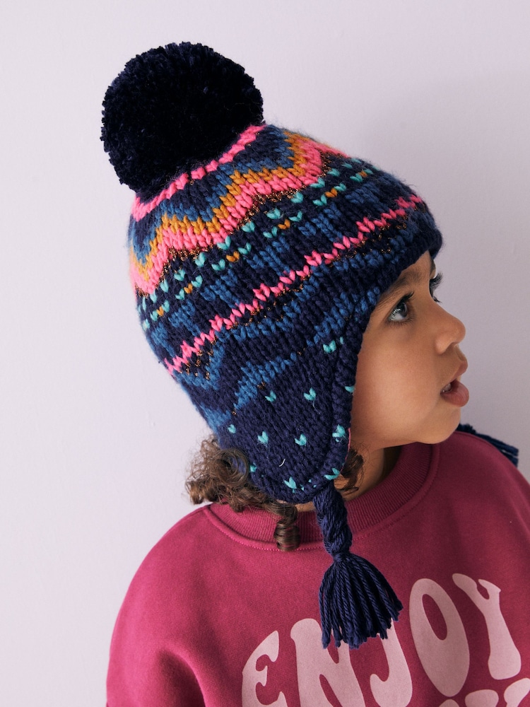 Navy Trapper Hat (3mths-16yrs) - Image 1 of 1