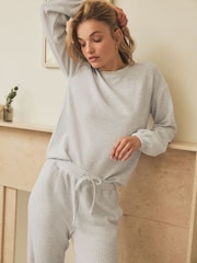 Grey Cosy Waffle Long Sleeve Pyjamas - Image 4 of 9