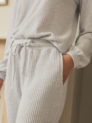 Grey Cosy Waffle Long Sleeve Pyjamas - Image 5 of 9