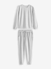 Grey Cosy Waffle Long Sleeve Pyjamas - Image 6 of 9