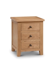 Julian Bowen Brown Marlborough 3 Drawer Bedside Table - Image 2 of 4