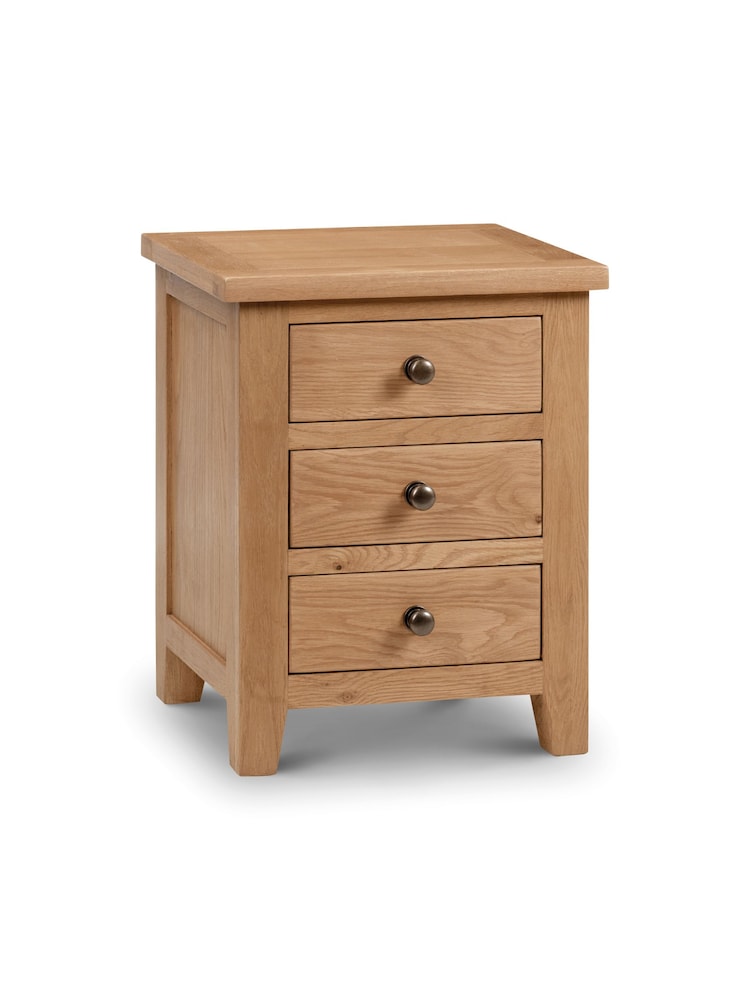 Julian Bowen Brown Marlborough 3 Drawer Bedside Table - Image 2 of 4