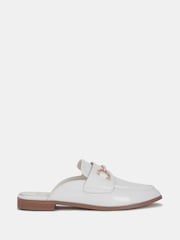 Novo White Standard Fit Eleanora Backless Loafer Mules - Image 1 of 3