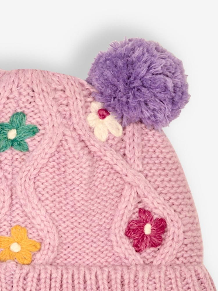 JoJo Maman Bébé Pink Embroidered Hat - Image 3 of 3