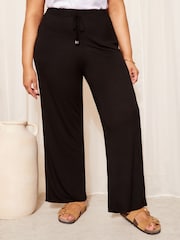 Negru - Curves Like These Jersey Evazat Pantaloni - Imaginea 1 din 4