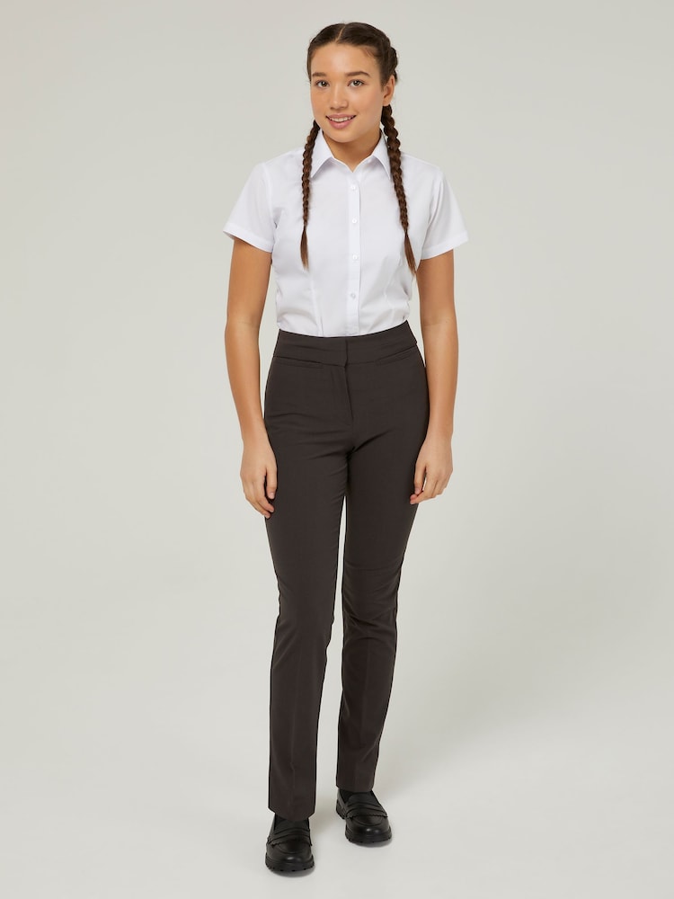 Trutex Straight Leg Twin Pocket Girls Grey School Trousers - Image 1 of 5